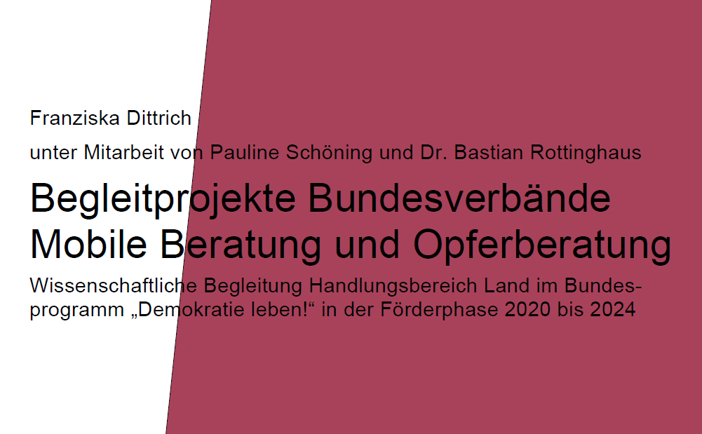 Cover des Berichts "Begleitprojekte Bundesverbände Mobile Beratung und Opferberatung"