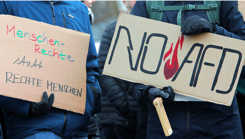 Mobit Thüringen Demoplakate Menschenrechte noafd
